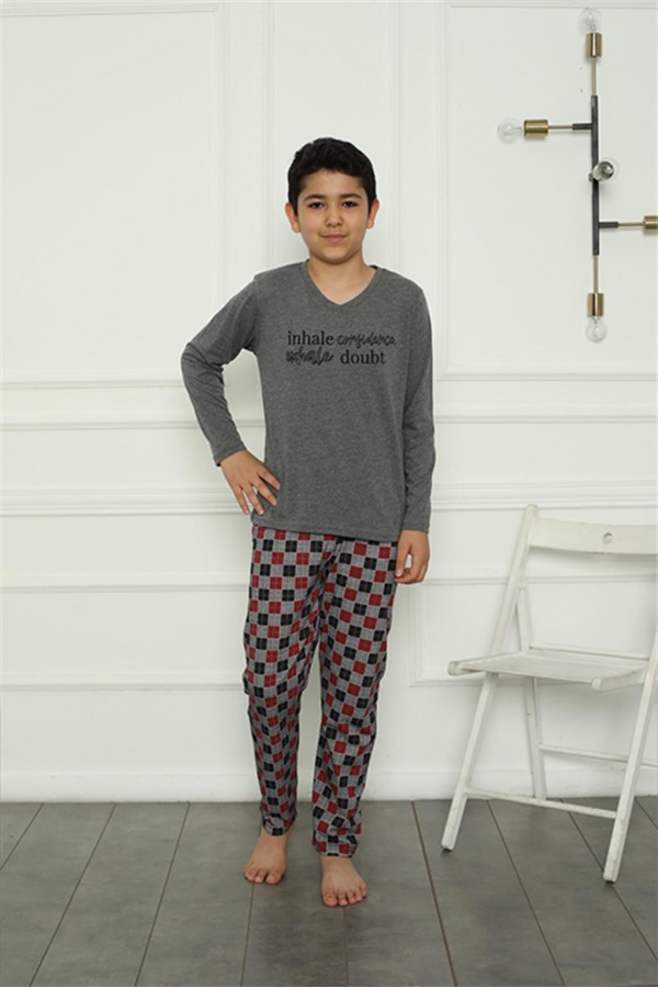 Moda Çizgi Erkek Çocuk Penye Pijama Takım 20389