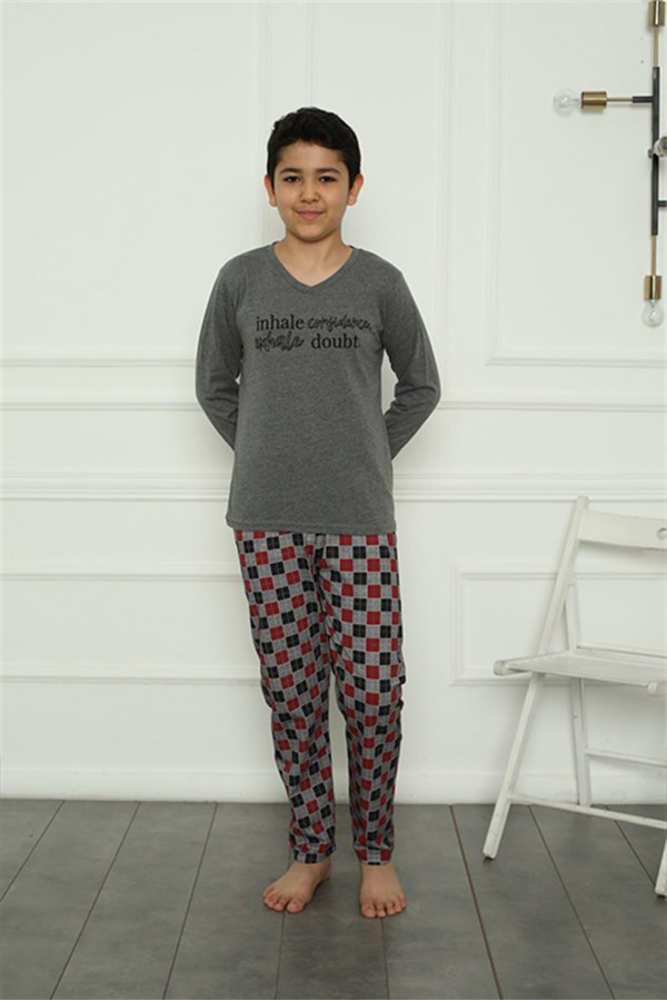 Moda Çizgi Erkek Çocuk Penye Pijama Takım 20389