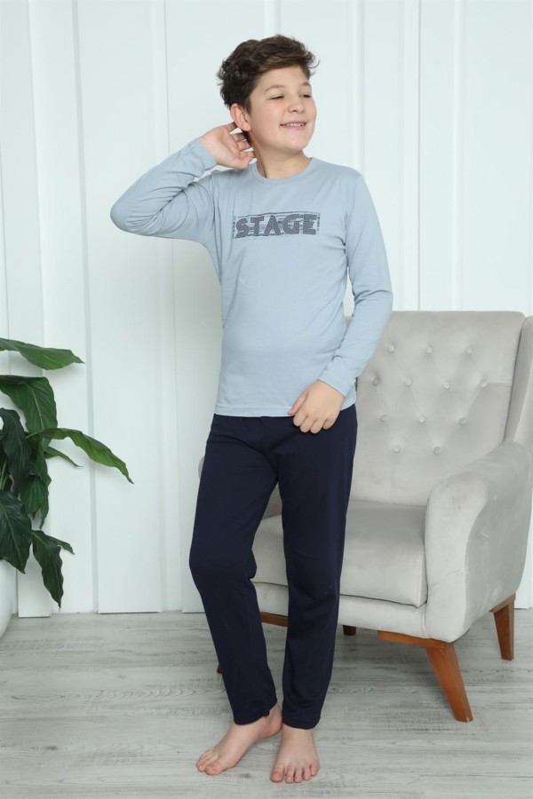 Moda Çizgi Erkek Çocuk Penye Pijama Takım 20415