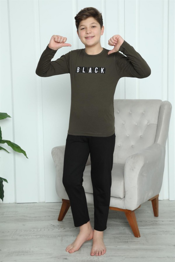 Moda Çizgi Erkek Çocuk Penye Pijama Takım 20419