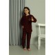 Moda Çizgi Erkek Çocuk WelSoft Polar Bordo Pijama Takımı 20549