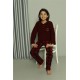 Moda Çizgi Erkek Çocuk WelSoft Polar Bordo Pijama Takımı 20549