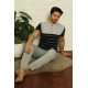 Moda Çizgi Erkek Lacivert 3'lü Pijama Takım 6823