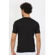 moda çizgi Erkek Likralı V Yaka Siyah T-Shirt 65700