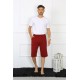 Moda Çizgi Erkek Pamuk Bordo Kapri 27480