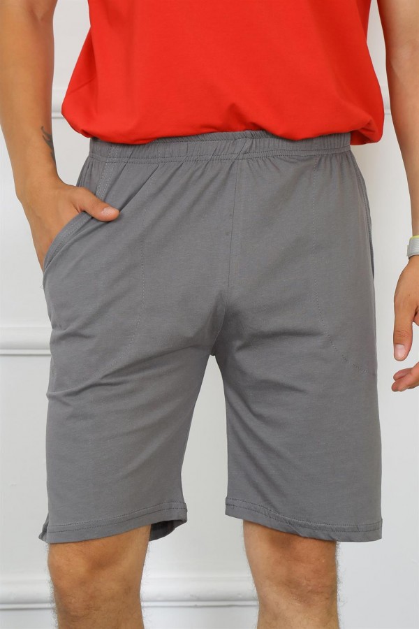 Moda Çizgi Erkek Pamuk Füme Şort 27484