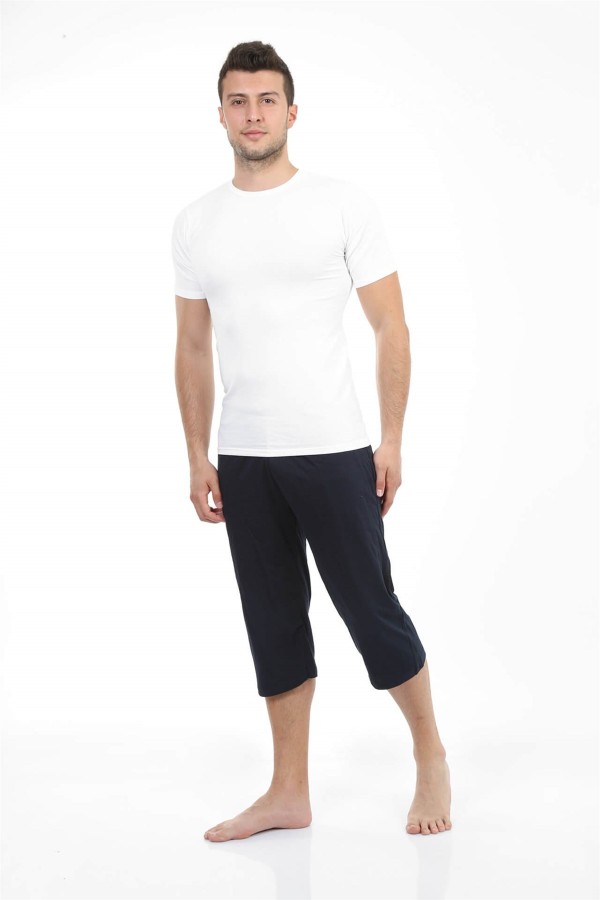 Moda Çizgi Erkek Pamuk Kapri 27193