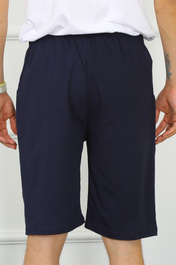Moda Çizgi Erkek Pamuk Lacivert Kapri 27480