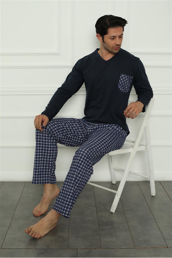 Moda Çizgi Erkek Penye Pijama Takım 6838