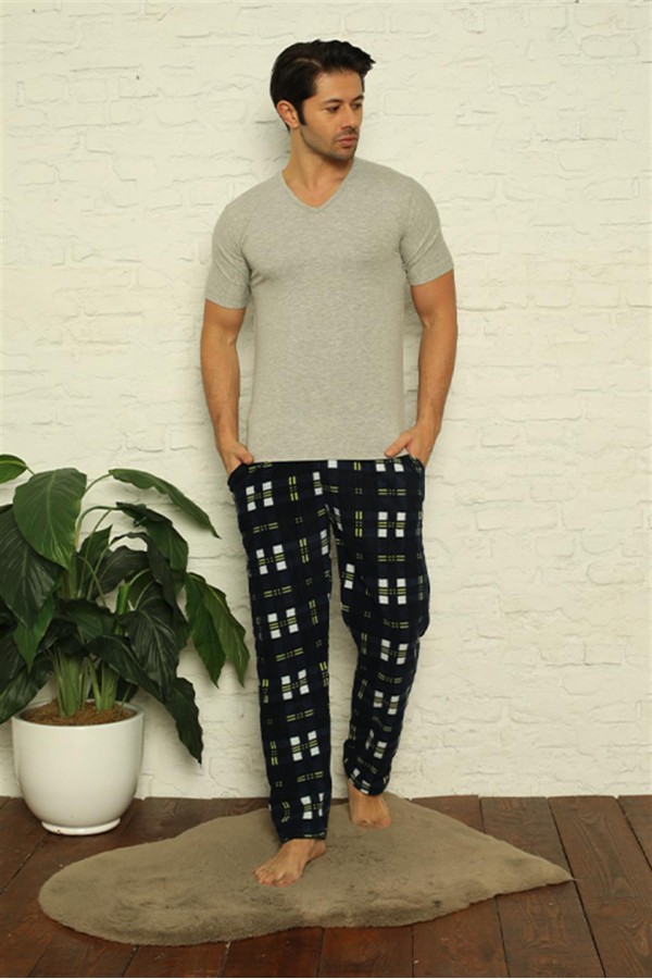 Moda Çizgi Erkek Polar Alt Pijama 7007