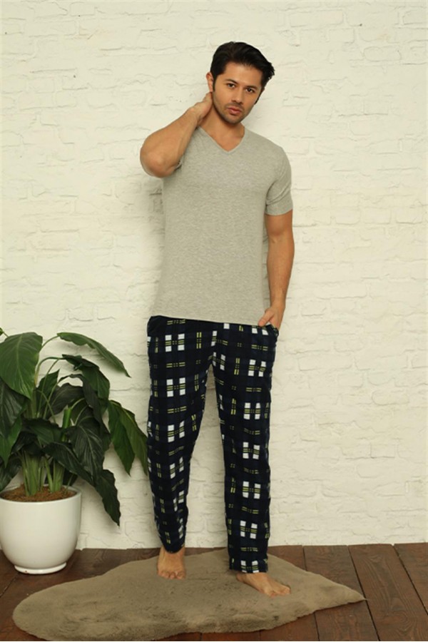 Moda Çizgi Erkek Polar Alt Pijama 7007