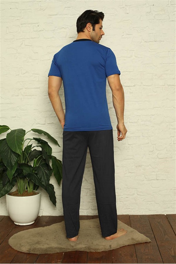 Moda Çizgi Erkek Sax 3'lü Pijama Takım 6823