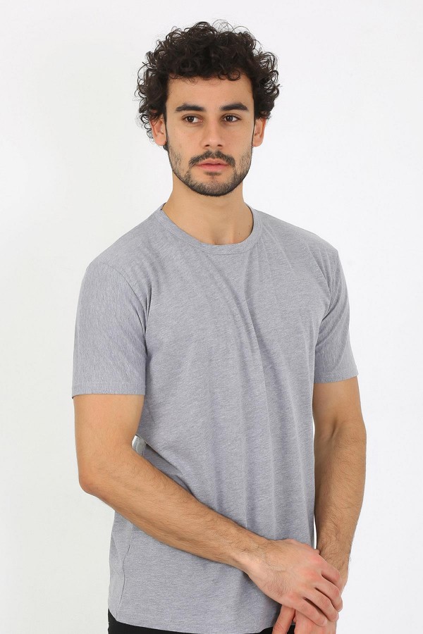 moda çizgi Erkek Sıfır Yaka Gri Penye Atlet 6567