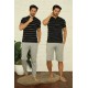 Moda Çizgi Erkek Siyah 3'lü Pijama Takım 6823