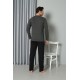 Moda Çizgi Erkek Uzun Kol Penye Antrasit Pijama Takım 6841