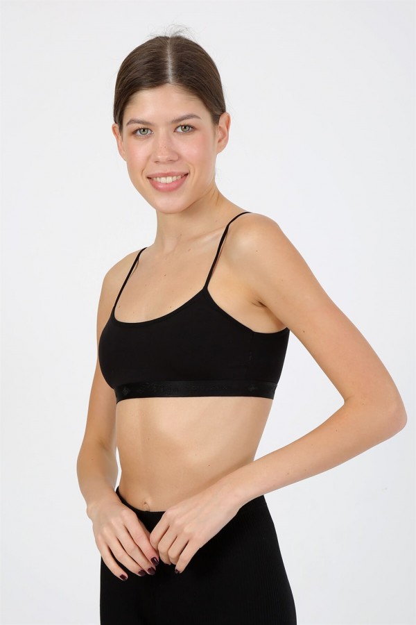 Moda Çizgi İp Askılı Pedli Büstiyer 2147