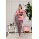 Moda Çizgi Kadın %100 Pamuk 3'lü Sabahlık Pijama Takım 1117