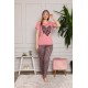 Moda Çizgi Kadın %100 Pamuk 3'lü Sabahlık Pijama Takım 1117