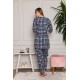 Moda Çizgi Kadın %100 Pamuk 3'lü Sabahlık Pijama Takım 1118