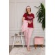 Moda Çizgi Kadın %100 Pamuk 3'lü Sabahlık Pijama Takım 1119