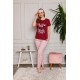 Moda Çizgi Kadın %100 Pamuk 3'lü Sabahlık Pijama Takım 1119