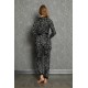 Moda Çizgi Kadın %100 Pamuk 3'lü Sabahlık Pijama Takım 16101