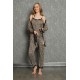 Moda Çizgi Kadın %100 Pamuk 3'lü Sabahlık Pijama Takım 16102