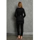 Moda Çizgi Kadın %100 Pamuk 3'lü Sabahlık Pijama Takım 16103