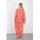 Moda Çizgi Kadın %100 Pamuk Büyük Beden Pijama Takım 202171