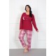 Moda Çizgi Kadın %100 Pamuk Büyük Beden Pijama Takım 202177