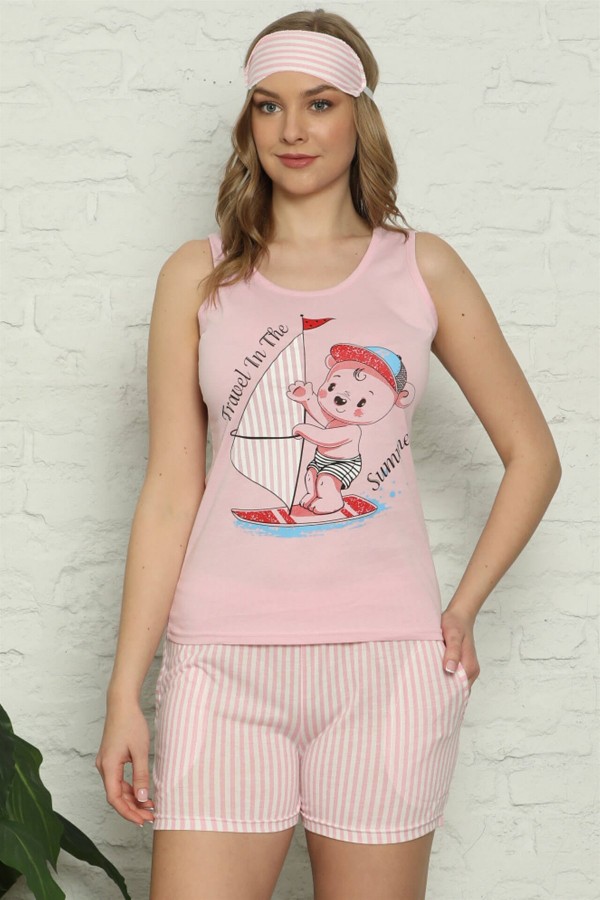 Moda Çizgi Şortlu Pijama Takım