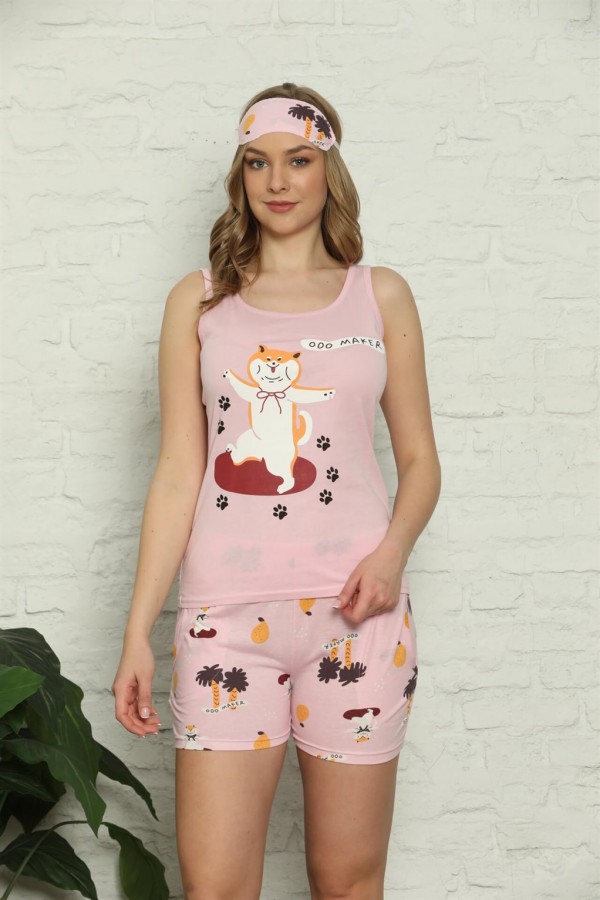 Moda Çizgi Şortlu Pijama Takım