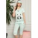 Moda Çizgi Şortlu Pijama Takım