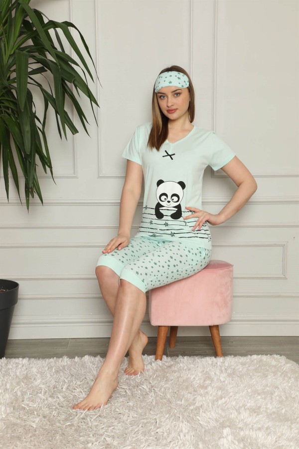 Moda Çizgi Şortlu Pijama Takım