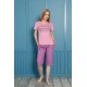 Moda Çizgi Şortlu Pijama Takım