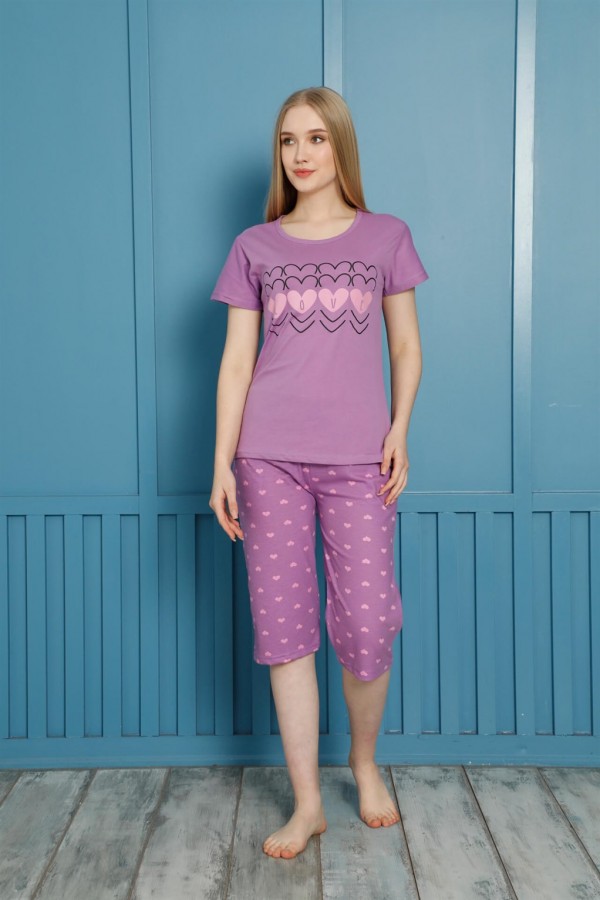 Moda Çizgi Şortlu Pijama Takım