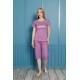 Moda Çizgi Şortlu Pijama Takım