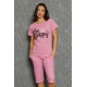 Moda Çizgi Şortlu Pijama Takım