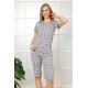 Moda Çizgi Şortlu Pijama Takım