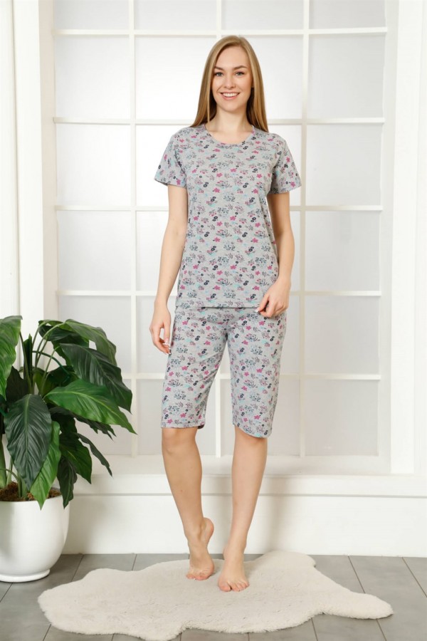 Moda Çizgi Şortlu Pijama Takım