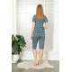 Moda Çizgi Şortlu Pijama Takım