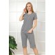 Moda Çizgi Şortlu Pijama Takım