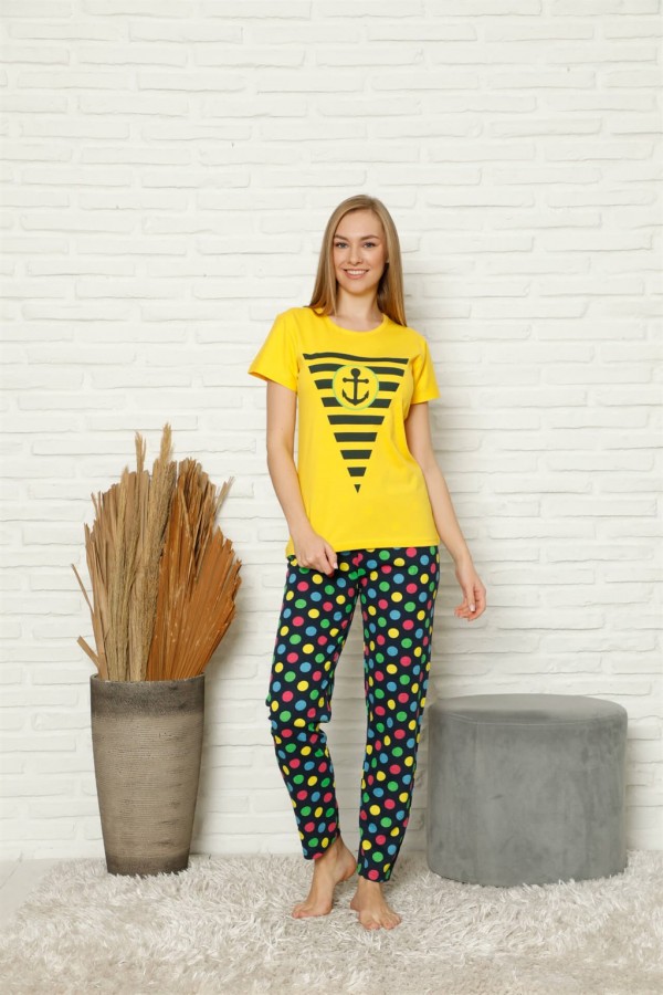 Moda Çizgi Kadın Penye Pijama 3442
