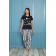 Moda Çizgi Kadın Penye Pijama