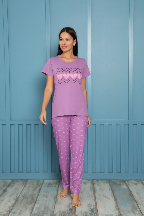 Moda Çizgi Kadın Penye Pijama