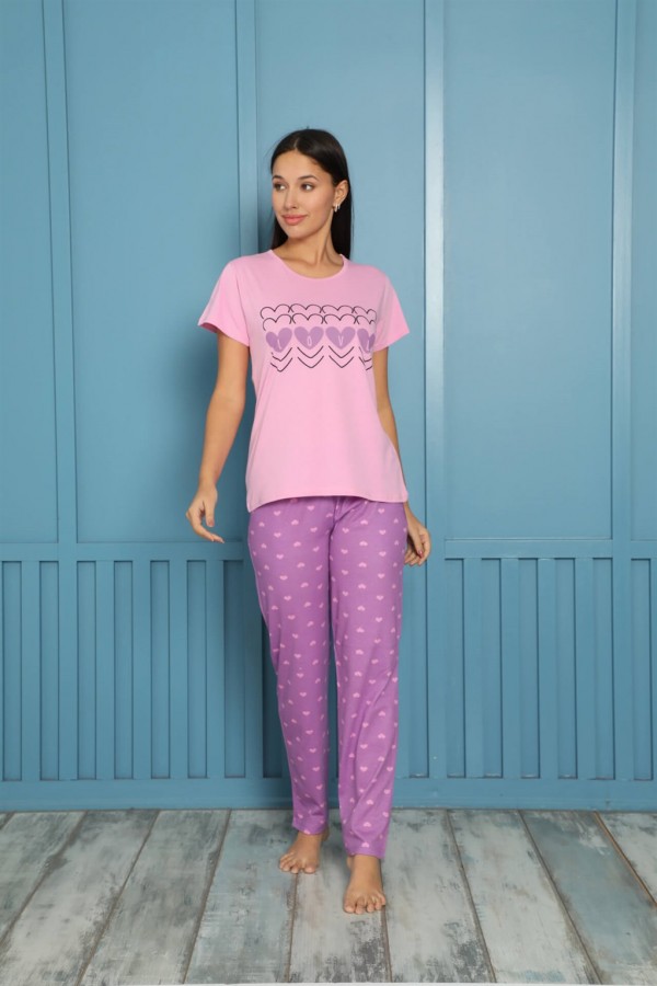 Moda Çizgi Kadın Penye Pijama