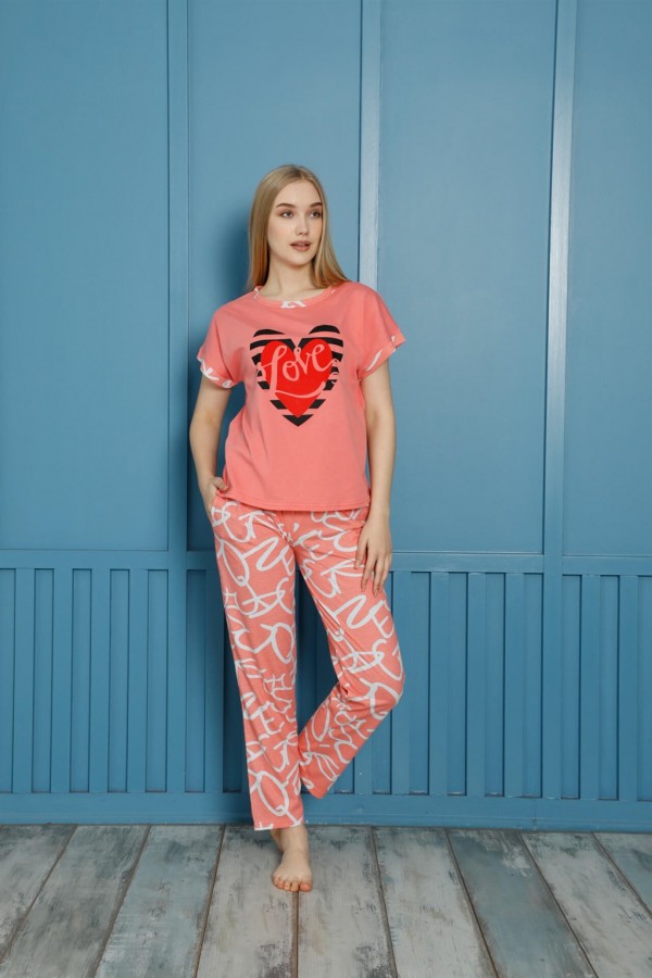 Moda Çizgi Kadın Penye Pijama