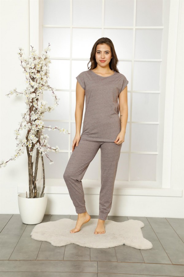 Moda Çizgi Kadın Penye Pijama