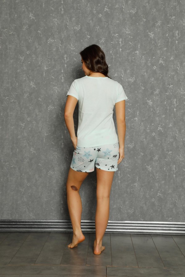 Moda Çizgi Şortlu Pijama Takım