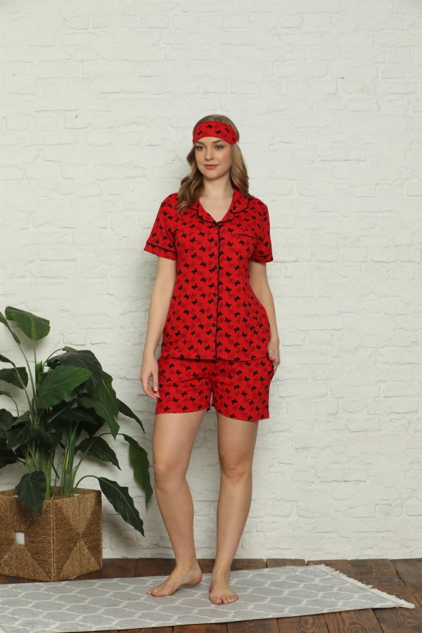 Moda Çizgi Şortlu Pijama Takım
